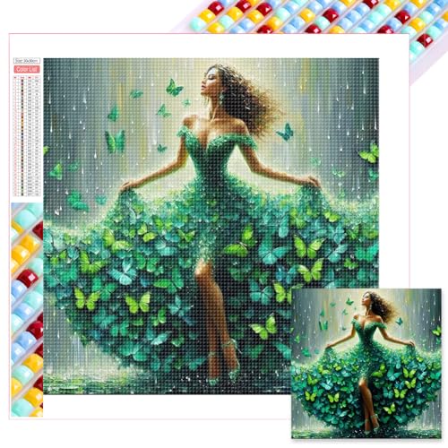 Starnearby DIY Diamond Painting Eckige Steine Ballett-Mädchen Diamant Painting Bilder Erwachsene Diamond Painting Schmetterling Set Diamant Malerei Für Anfänger Zuhause Deko Wanddekoration 35x35cm von Starnearby