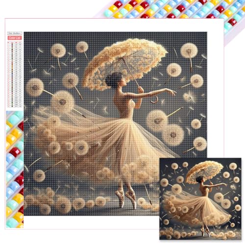 Starnearby DIY Diamond Painting Eckige Steine Ballett-Mädchen Diamant Painting Bilder Erwachsene Diamond Painting Schmetterling Set Diamant Malerei Für Anfänger Zuhause Deko Wanddekoration 35x35cm von Starnearby