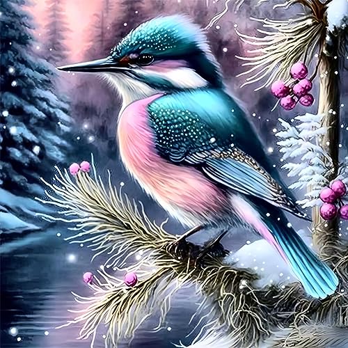 Starnearby DIY Diamond Painting Kits Tier Diamant Painting Bilder Cross Stickerei Art fur Malen Nach Zahlen Erwachsene für Kinder Geschenke,Home Decor 40x40cm(Blaumeise-Vogel) von Starnearby