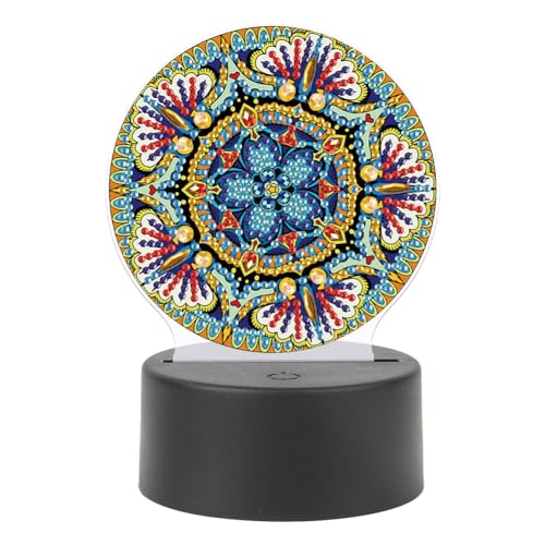 Starnearby DIY Diamond Painting Mandala Deko, 5D Diamant Painting Kreative Nachtlicht Bastelset Diamantmalerei Kunst Set, Ornamente Geschenke für Mädchen (Mandala) von Starnearby