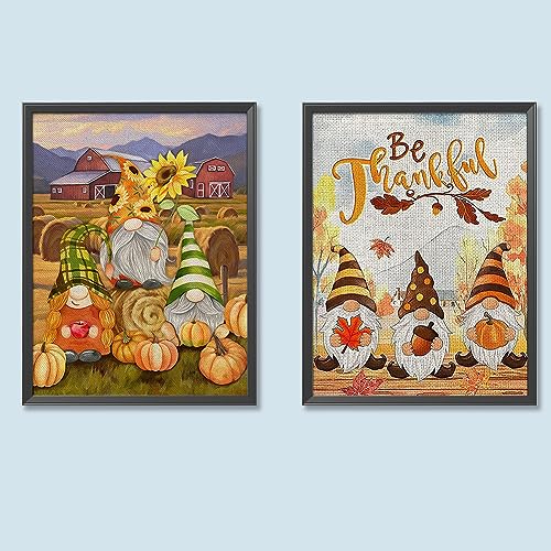 Starnearby Diamond Painting, 2 Pack 5D Diamant Painting Halloween Bilder Kürbis Zwerg, DIY Diamant Painting Set für Erwachsene Kinder, Cross Stickerei Malerei Kits Anfänger, Home Wall Decor 30x40cm von Starnearby