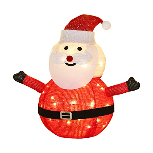 Starnearby Mini LED Weihnachtsmann Weihnachtsdeko Aussen Figuren 60cm Weihnachtsbeleuchtung mit Timer Warmweiße Zusammenfaltbar Weihnachtsdeko für Outdoor Innen Garten Winter Weinachtsdekorationen von Starnearby