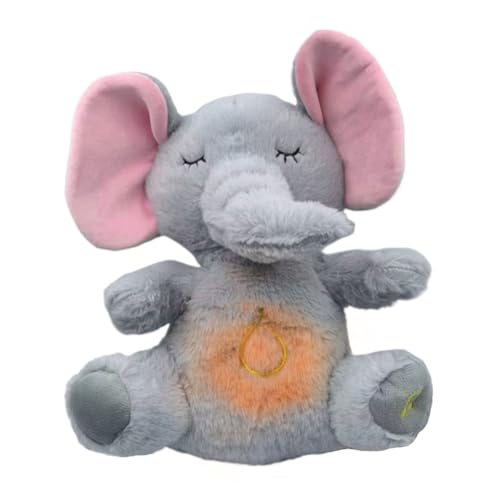 Starnearby Schlummer Koala Kuscheltier mit Herzschlag, Schlummerkoala baby mit Licht und Musik, Atmender Koala-Schlafpartner Kinder Einschlafhilfe Babys, Beruhigender Koala-Plüschpuppe (Elefant) von Starnearby