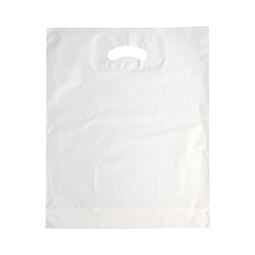 Starpak 400 Griffloch-Tragetaschen, HDPE 44 cm x 36 cm x 9 cm Weiss von Starpak