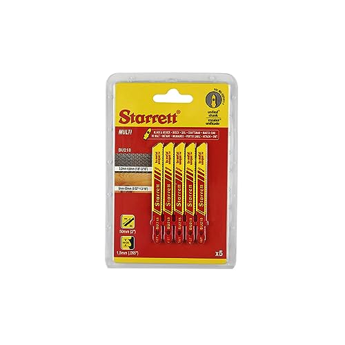 Starrett Mehrzweck-Stichsägeblätter - 5 Stück BU218 Bimetall-Sägeblattsatz mit einheitlichem Schaft für Holz, Metall und Kunststoff - Kompatibel mit Bosch Dewalt Hitachi Festool Milwaukee von Starrett