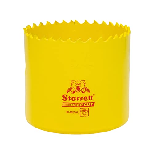 Starrett DCH0212 Tiefschnitt-Lochsäge - Hochleistungs-Bimetall mit zusätzlichen Kobalt-HSS-Zähnen - für Metalle Holz Gusseisen Glasfaser-Kunststoffe - Gelb, 64 mm von Starrett