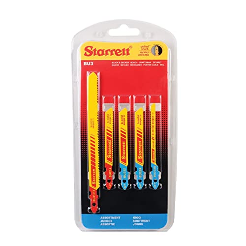 Starrett Metallschneide-Stichsägeblatt-Kit - 5er-Pack BU3 Bi-Metall-Sägeblattsatz mit einheitlichem Schaft - Kompatibel mit Bosch Dewalt Hitachi Festool Milwaukee von Starrett