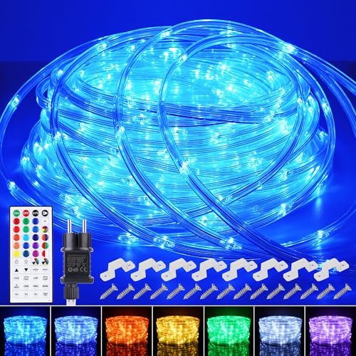 30M LED Schlauch Lichterkette Außen Strom, 300LED 24Farbe RGB Outdoor Lichterkette Lichtschlauch, 128 Modi IP68 Wasserdicht Lichterschlauch mit Fernbedienung für Innen Zimmer Patio Garten Balkon von StarryEver