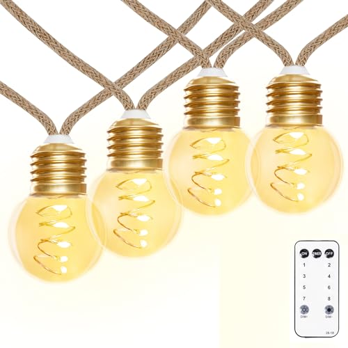 LED Lichterkette Außen, Vintage 6M Warmweiß Lichterkette Aussen Strom,Bruchsicher G45 20 LED Lichterkette Innen mit Stecker,Lichterketten Glühbirnen Beleuchtung für Outdoor Garten Balkon von StarryEver