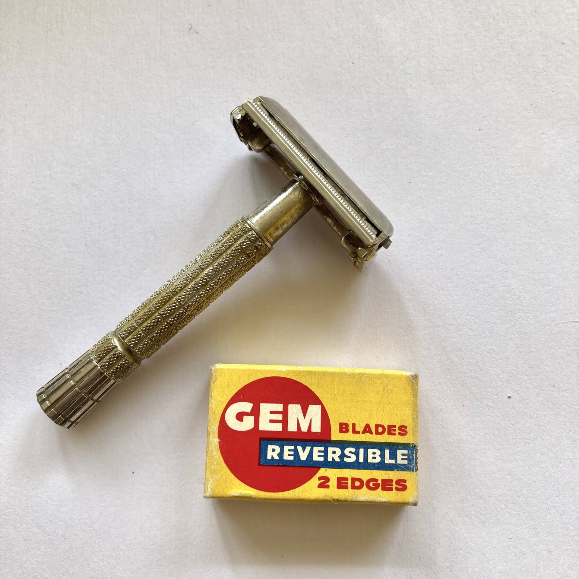 50Er Gillette Rasiermesser Super Speed Twist Flare Open Diamant Griff von StateAndMainVintage