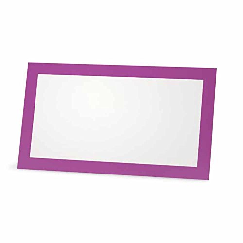 Violett Tischkarten, Flach Oder Zelt Stil – 10 Oder 50 Pack – Weiß Blanko Vorne Farbe Grenze Placement Tisch Name Abendessen Sitz Stationery Party Supplies Gelegenheit Event Urlaub Flat Style Violett von Stationery Creations