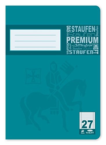 Premium Heft A5 16Blatt Lin 28 kariert Doppelrand von Staufen