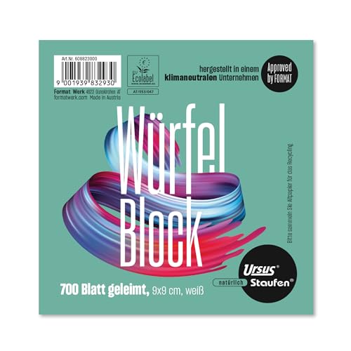 Staufen Style Notizzettel - 700 Blatt geleimt, 80 g/m², weiß, Zettelbox Nachfüllpack von Staufen