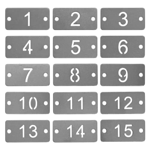 Rechteckige Metall-Nummernschilder aus Edelstahl, mit zwei Löchern (1–25) von StayMax
