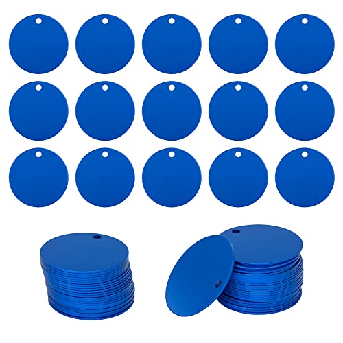 Runde Aluminium-Gravurrohlinge Tags Stanzrohlinge 25 Stück Durchmesser 4 cm (blau) von StayMax