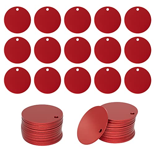 Runde Aluminium-Gravurrohlinge Tags Stanzrohlinge 25 Stück Durchmesser 4 cm (rot) von StayMax