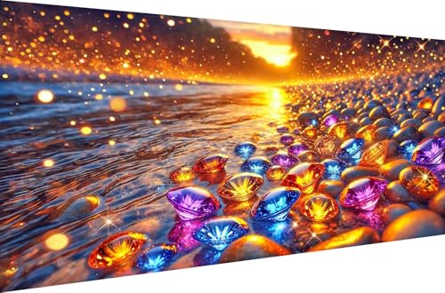 Diamond Painting Diamant Malerei Kits für Erwachsene 5D DIY Full Drill Set Crystal Strass Stickerei Home Dekoration Geschenk Malen nach Zahlen Edelsteine am Fluss,Quadrat Bohrer,50X25cm von Stceaol