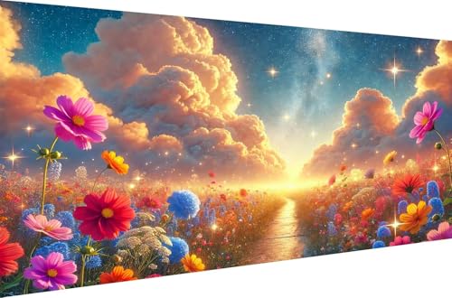 Diamond Painting für Erwachsene Diamant Malerei Kits Malen nach Zahlen Home Dekoration Geschenk Crystal Strass Stickerei 5D DIY Full Drill Set Sternenblumenpfad,Quadrat Bohrer,60X30cm von Stceaol