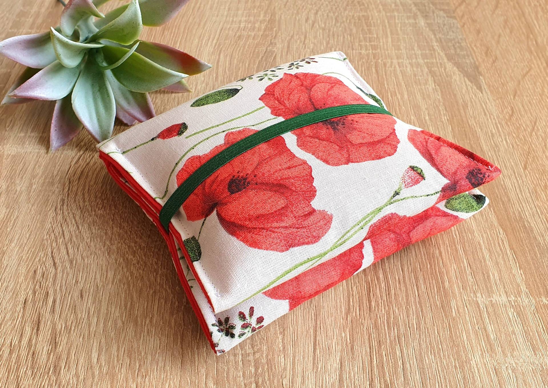 Bindentäschchen Mit Mohnblumen, Bindentasche Blumen, Bindenetui Mohnblume von Steffbags