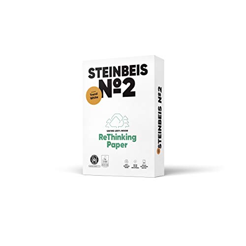 STEINBEIS Nr. 2 TRENDWHITE Reprografisches Papier, 100% recycelt, natürliche Farbe, 80 g, A3, blauer Engel mit 500 Blatt von Steinbeis