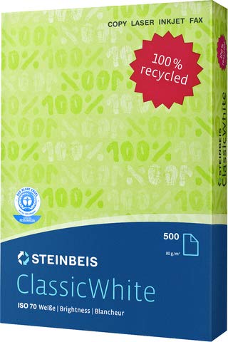 Steinbeis Multifunktionspapier, Classic White 70, A3, 80 g/m², Recycling (500 Blatt), Sie erhalten 1 Packung á 500 Blatt von Steinbeis