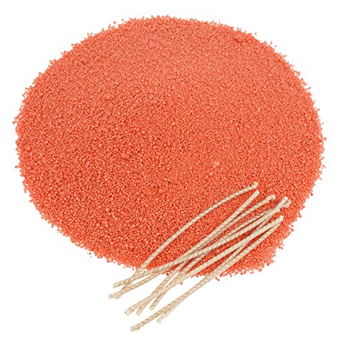 Kerzensand 175g versch. Farben inkl. 8 Dochte 8 Dochte, Pastell-Orange von Stellwag