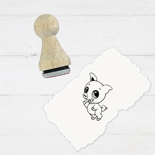 Ministempel - Motivstempel - Schwein - Tiere - Stempel Geschenk - DIY Stempel zum Basteln von Karten, Papier, Stoffen von Stempeltraum