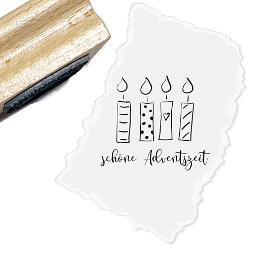 Motivstempel - Weihnachten - schöne Adventszeit mit 4 Kerzen von Stempeltraum