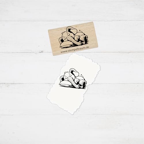 Motivstempel - schlafender Baby Elefant von Stempeltraum