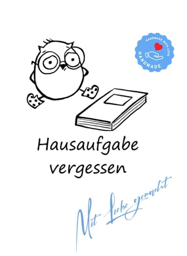 Stempel Lehrerstempel - Schule - Hausaufgabe vergessen - Traurige Eule von Stempeltraum