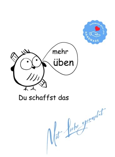 Stempel Lehrerstempel - Schule - mehr üben Du schaffst das - Eule mit Stift von Stempeltraum