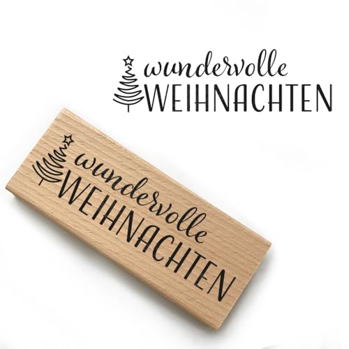 Stemplino® Weihnachtsstempel - Verschiedene Motive Weihnachten - Motivstempel aus Holz & Gummi zum Karten basteln, Weihnachten Stempel (wundervolle Weihnachten) von Stemplino