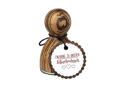 orig. Stemplino® Maxistempel Stempel L - Einladung zu unserer Silberhochzeit - hochwertiger Holzstempel Motivstempel Holz Motiv Silberhochzeit 7 von Stemplino