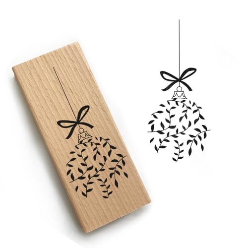 orig. Stemplino® Weihnachtsstempel - Stempel - Für Geschenke und Karten zu Weihnachten - hochwertiger Holzstempel - auch schön als Geschenk (Christbaumkugel 1) von Stemplino