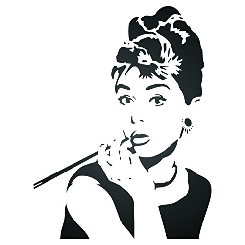 Audrey Hepburn Schablone – 33 x 43 cm (L) – Wiederverwendbare Schauspielerin Star Breakfast at Tiffany's Wall Schablonen zum Malen von Stencil Company