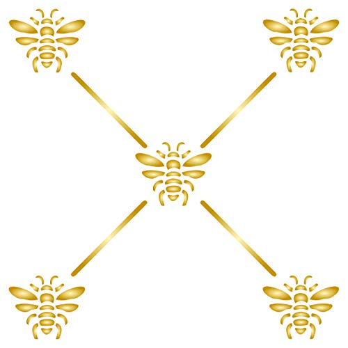 Schablone mit französischem Bienen-Rankgitter, 25 x 25 cm (M) – klassisches Insektengitter-Wandschablonen von Stencil Company