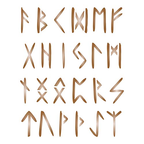 Stencil Company - Runen-Schablone, 2,5 cm, 11,43 x 11,43 cm (S) – antikes keltisches nordisches Schreiben Alphabet Schablonen von Stencil Company