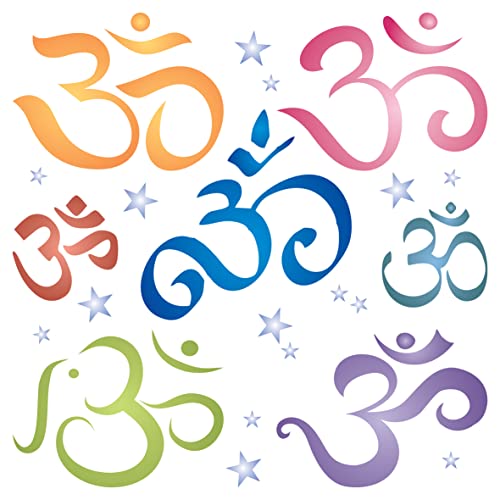 Stencil Company - Schablone, 11,43 x 11,43 cm (S) - Pranava Yoga AUM Indian Mantra Sanskrit Hindu-Spirituelle Schablonen zum Malen Vorlage von Stencil Company