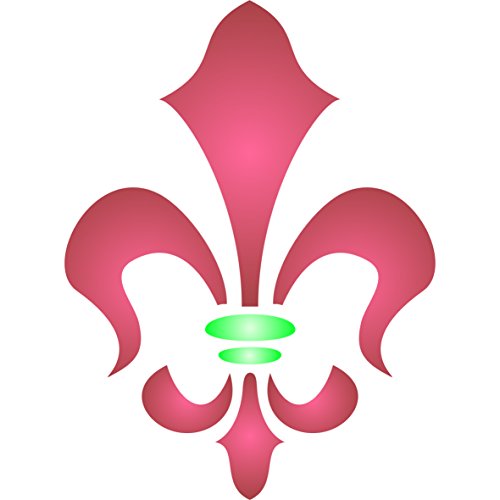 Stencil Company - Schablone mit Fleur De Lis – 11,5 x 15 cm – wiederverwendbare Schablone für Iris, Schwert Lilie, Fleur-de-LYS von Stencil Company