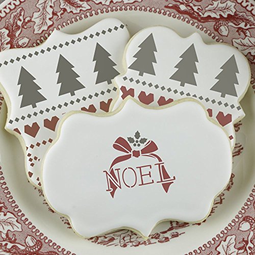 Schablonen-Set für Weihnachtskekse, 5 Schablonen in Lebensmittelqualität, Frohe Weihnachten, Noel, Frieden und Freude, Vorteilspackung von Stencil Ease