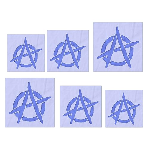 Stencil Stop Anarchy A Symbol-Schablone – wiederverwendbar für DIY-Projekte, Malen, Zeichnen, Basteln, 14 mm Mylar-Kunststoff (5,1 cm, 7,6 cm und 10,2 cm, je 2 Stück) von Stencil Stop