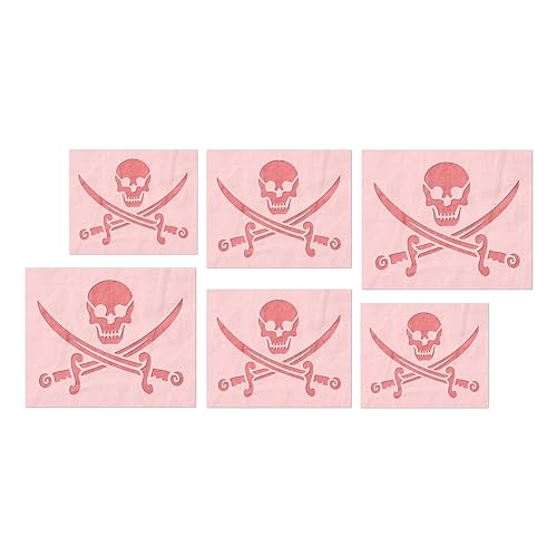 Stencil Stop Jolly Roger Piraten-Schablone, wiederverwendbar für DIY-Projekte, Malen, Zeichnen, Basteln, 14 mm Mylar-Kunststoff (6 Stück (5,1 cm, 7,6 cm und 10,2 cm, je 2 Stück) von Stencil Stop