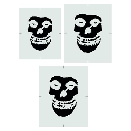 Stencil Stop Misfits Crimson Ghost Skull Schablone – wiederverwendbar für DIY-Projekte, Malen, Zeichnen, Basteln, 14 mm Mylar-Kunststoff (43,2 x 61 cm) von Stencil Stop