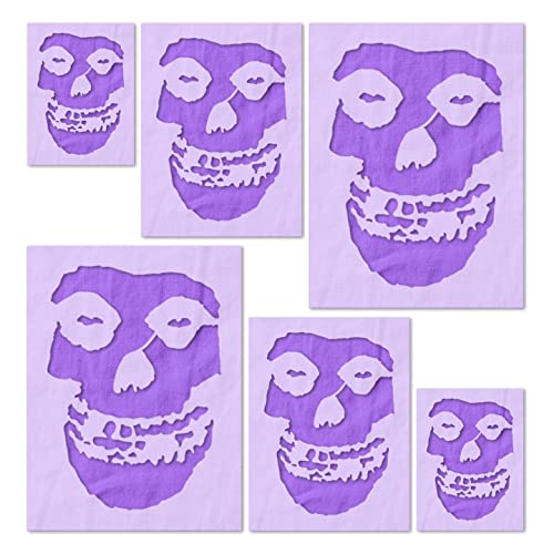 Stencil Stop Misfits Crimson Ghost Skull Schablone – 6 Stück (5,1 cm, 7,6 cm und 10,2 cm, je 2 Stück), wiederverwendbare Geister-Schablonen zum Malen auf Holz, Wänden, Stoff und Felsen, langlebiger 14 von Stencil Stop