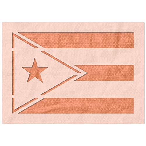 Stencil Stop Puerto Rico-Flagge, kurze Schablone, wiederverwendbar, für DIY-Projekte, Malen, Zeichnen, Basteln, 14 mm Mylar-Kunststoff (22,9 x 15,2 cm) von Stencil Stop