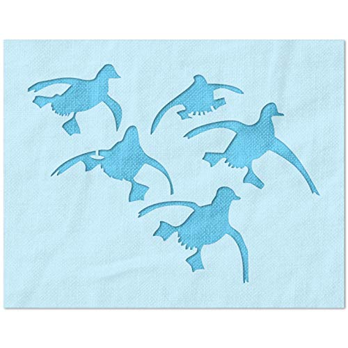 Stencil Stop Schablone fliegende Enten, wiederverwendbar, für DIY-Projekte, Malen, Zeichnen, Basteln, 14 mm Mylar-Kunststoff (30,5 x 22,9 cm) von Stencil Stop