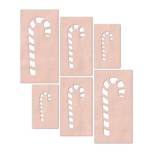 Stencil Stop Zuckerstangen-Schablone – wiederverwendbar für DIY-Projekte, Malen, Zeichnen, Basteln, 14 mm Mylar-Kunststoff (6 Stück (5,1 cm, 7,6 cm und 10,2 cm, je 2 Stück) von Stencil Stop