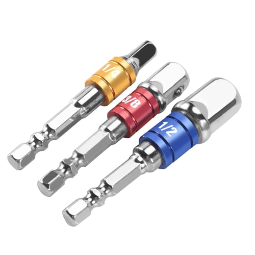 Steowsey 3PCS Buchse Adapter Impact Set Sechskantschaft auf 1/4 3/8 1/2 Erweiterung Konverter Schlagbohrer Treiber Power Handwerkzeuge dreht Bohrmaschine in High Speed Nut Driver Steowsey 3PCS Buchse Adapter Impact Set Sechskantschaft auf 1/4 3/8 1/2 Erweiterung Konverter Schlagbohrer Treiber Power Handwerkzeuge dreht Bohrmaschine in High Speed Nut Driver von Steowsey