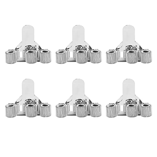 Steowsey 6P StüCke Stift Halter Tasche Edelstahl Stift Halter Clip Silber 3 LöCher Stift Halter für Notebook zu Hause, BüRo Steowsey 6P StüCke Stift Halter Tasche Edelstahl Stift Halter Clip Silber 3 LöCher Stift Halter für Notebook zu Hause, BüRo von Steowsey