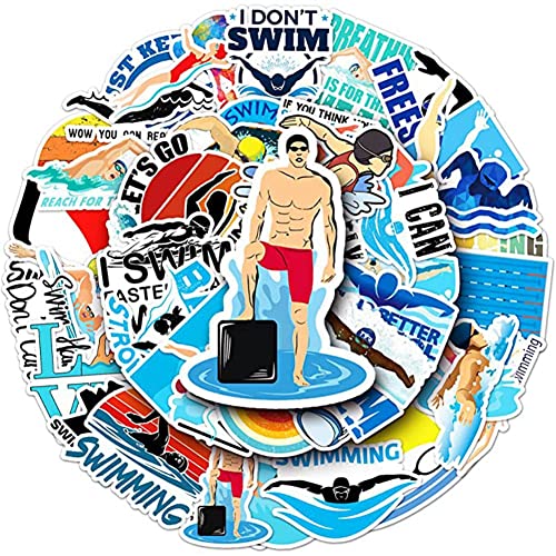 Steowsey Schwimmen-Aufkleber, Wasserdichter Vinyl-Aufkleber für Wasserbecher, Laptop, Wasserdichter Vinyl-Aufkleber, Geschenkaufkleber für Kinder, Mädchen im Teenageralter, Teenager, 50 Stück Steowsey Schwimmen-Aufkleber, Wasserdichter Vinyl-Aufkleber für Wasserbecher, Laptop, Wasserdichter Vinyl-Aufkleber, Geschenkaufkleber für Kinder, Mädchen im Teenageralter, Teenager, 50 Stück von Steowsey